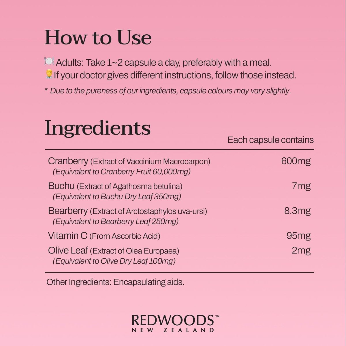Cranberry 60,000 60 capsules - REDWOODSNZ