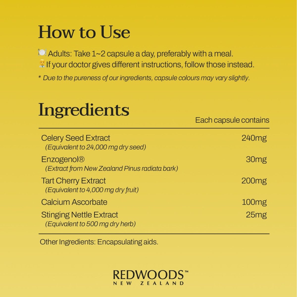 Uric Acid Balance 60 capsules - REDWOODSNZ