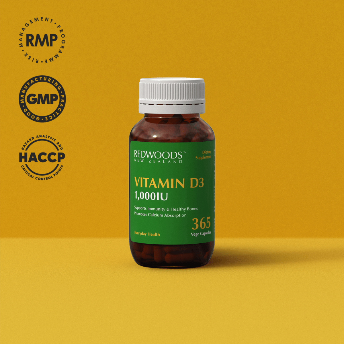 Vitamin D 1,000iu 365 capsules - REDWOODSNZ
