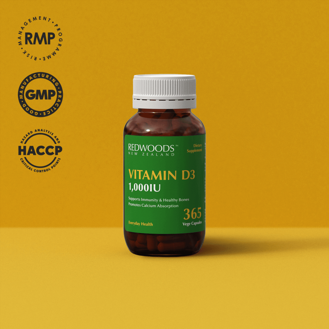 Vitamin D 1,000iu 365 capsules - REDWOODSNZ